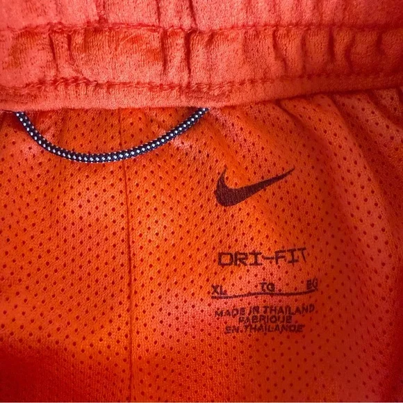 Nike Kids Bright Orange Shorts Black Swoosh Size XL - Picture 2 of 6